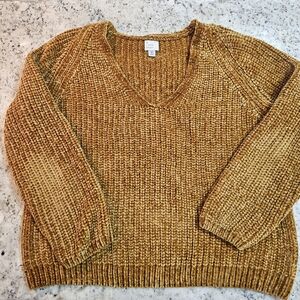 Cozy V-Neck Mustard Sweater